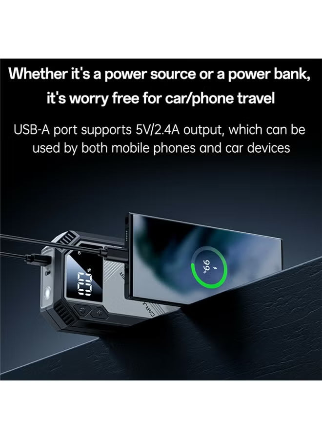 Yesido VC11 Portable Car Jump Starter – 800A Peak Current, 6000mAh Power Bank & LED Flashlight