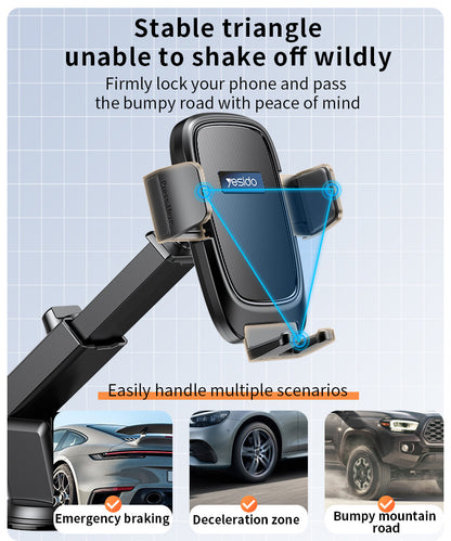 Yesido C262 Car Holder - Adjustable Telescopic Arm & Faux Leather Protection