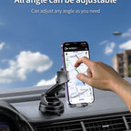 Yesido C261 Car Phone Holder - Flexible Telescopic Arm & Strong Suction Base