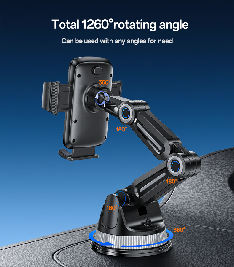 Yesido C275 Truck Phone Mount - 1260° Adjustable Long Arm & Anti-Shake