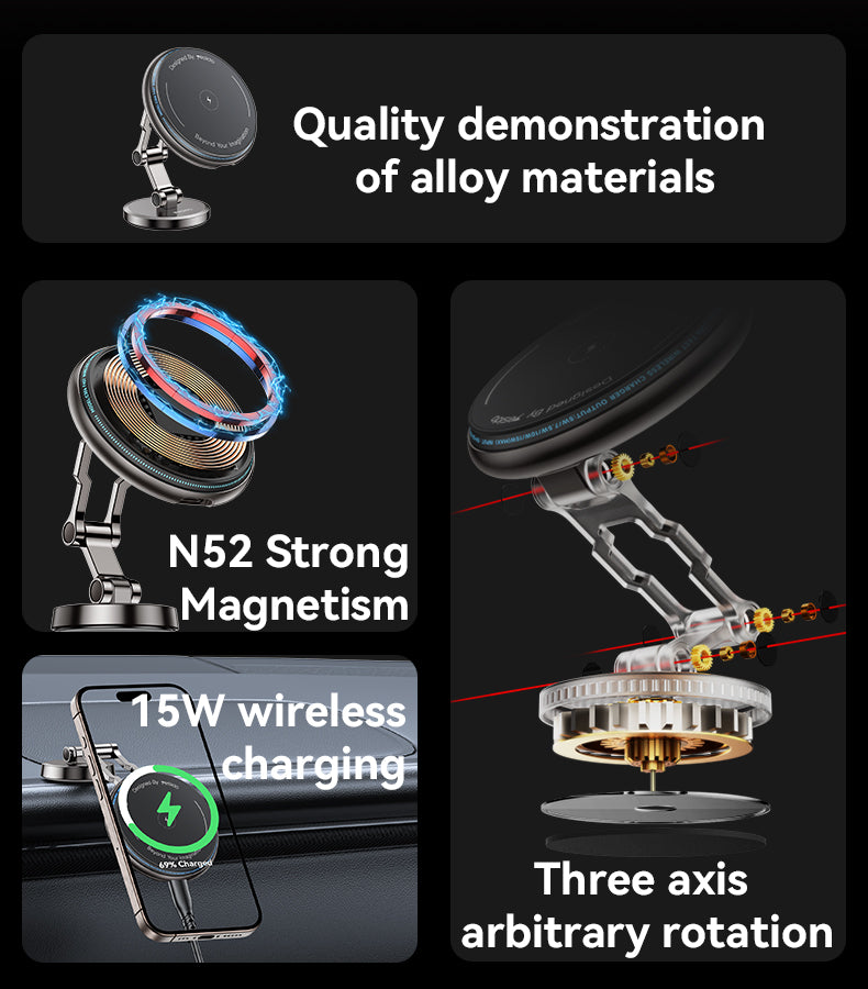 Yesido C306 Magnetic Car Wireless Charger - 15W Fast Charge & Ultra Stability