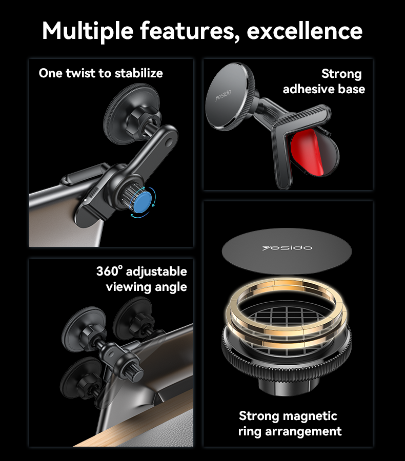 Yesido C213 MagSafe Magnetic Car Holder with Strong Suction & Modern Design