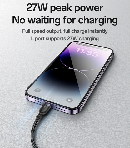 كابل وشاحن يسيدو Yesido CA136L الذكي 2 في 1 (Type-C إلى Lightning وشاحن ساعة آبل) بقوة 27 واط لشحن أجهزة آبل معاً