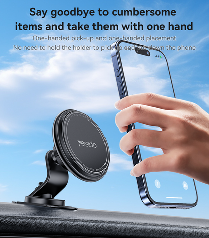 Yesido C220 Magnetic Phone Holder - 360° Rotation & Strong Dashboard Mount