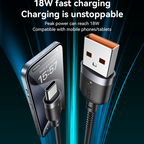 Yesido CA131C 18W Short USB-A to USB-C Fast Charging Cable – 30cm Braided Nylon & Aluminum Alloy Connectors (3A)