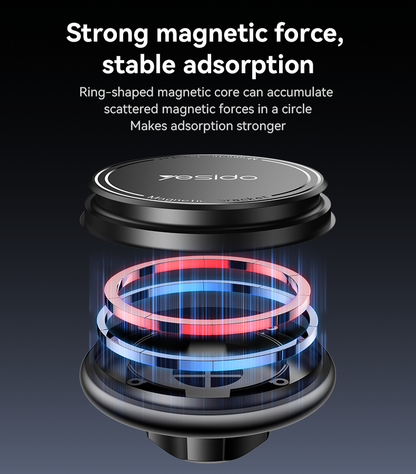 Yesido C220 Magnetic Phone Holder - 360° Rotation & Strong Dashboard Mount