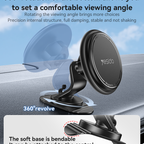 Yesido C220 Magnetic Phone Holder - 360° Rotation & Strong Dashboard Mount