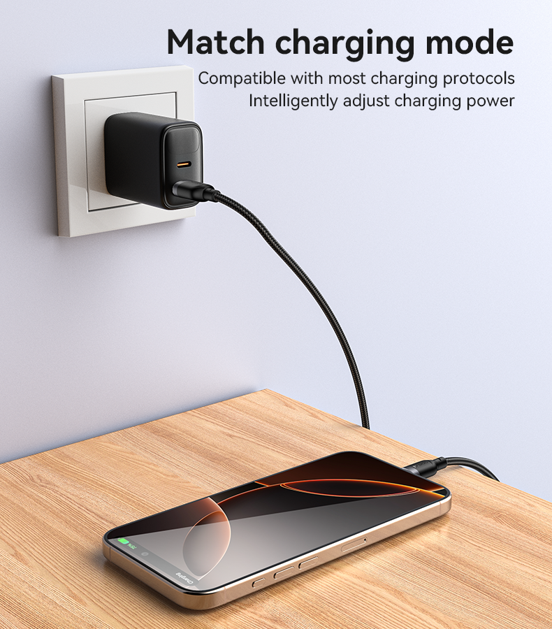 كابل يسيدو Yesido CA131C قصير بطول 30 سم (USB-A إلى Type-C) بقوة 18 واط - تصميم مضفر مصفح وهيكل من سبائك الألومنيوم