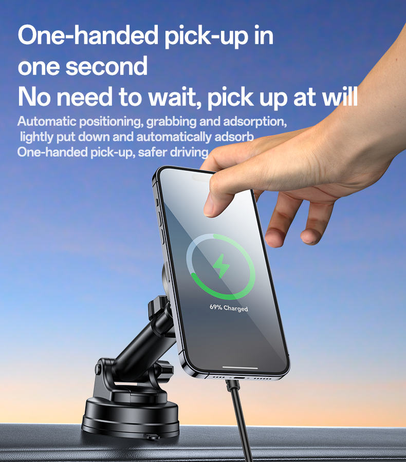 Yesido DS30 15W Wireless Charger - 2-in-1 Car & Desktop Stand