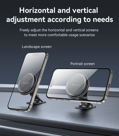 Yesido C220 Magnetic Phone Holder - 360° Rotation & Strong Dashboard Mount