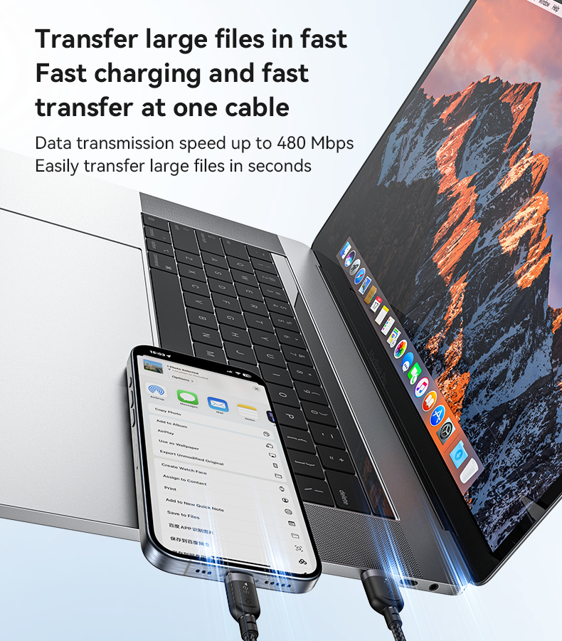 كابل يسيدو Yesido CA131C قصير بطول 30 سم (USB-A إلى Type-C) بقوة 18 واط - تصميم مضفر مصفح وهيكل من سبائك الألومنيوم