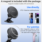 Yesido C220 Magnetic Phone Holder - 360° Rotation & Strong Dashboard Mount