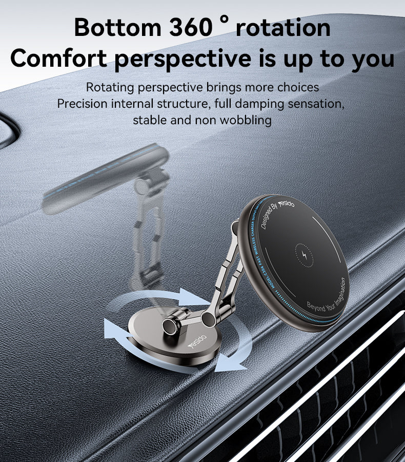 Yesido C306 Magnetic Car Wireless Charger - 15W Fast Charge & Ultra Stability