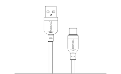 كابل يسيدو Yesido CA131C قصير بطول 30 سم (USB-A إلى Type-C) بقوة 18 واط - تصميم مضفر مصفح وهيكل من سبائك الألومنيوم