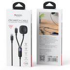 Yesido CA136L 2-in-1 27W USB-C to Lightning & Apple Watch Magnetic Charging Cable – Premium Braided Nylon Armor