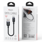 Yesido CA131C 18W Short USB-A to USB-C Fast Charging Cable – 30cm Braided Nylon & Aluminum Alloy Connectors (3A)