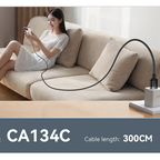 Yesido CA134C 18W Extra-Long USB-A to USB-C Cable – 3m Braided Nylon & Aluminum Alloy Connectors (3A)