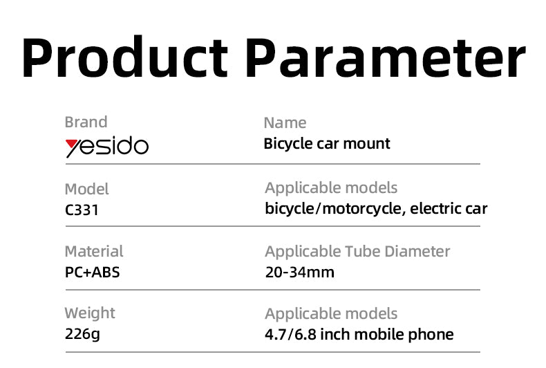 Yesido C331 360° Universal Bicycle Phone Holder