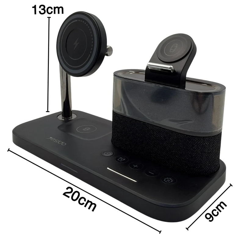Yesido DS37 25W 6-in-1 Magnetic Wireless Charging Station with RGB Light