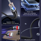 Yesido CA129C 18W USB-A to USB-C Cable – 1.2m 3-Step Molded Braided Nylon & Aluminum Alloy Connectors (3A)