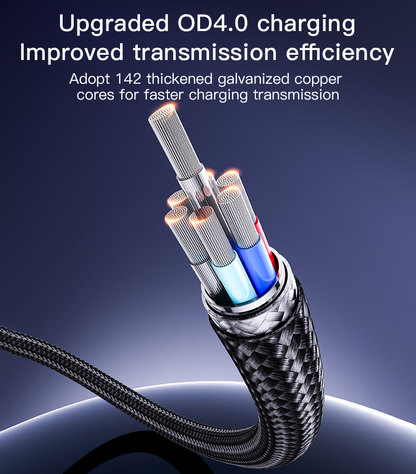 Yesido CA129C 18W USB-A to USB-C Cable – 1.2m 3-Step Molded Braided Nylon & Aluminum Alloy Connectors (3A)