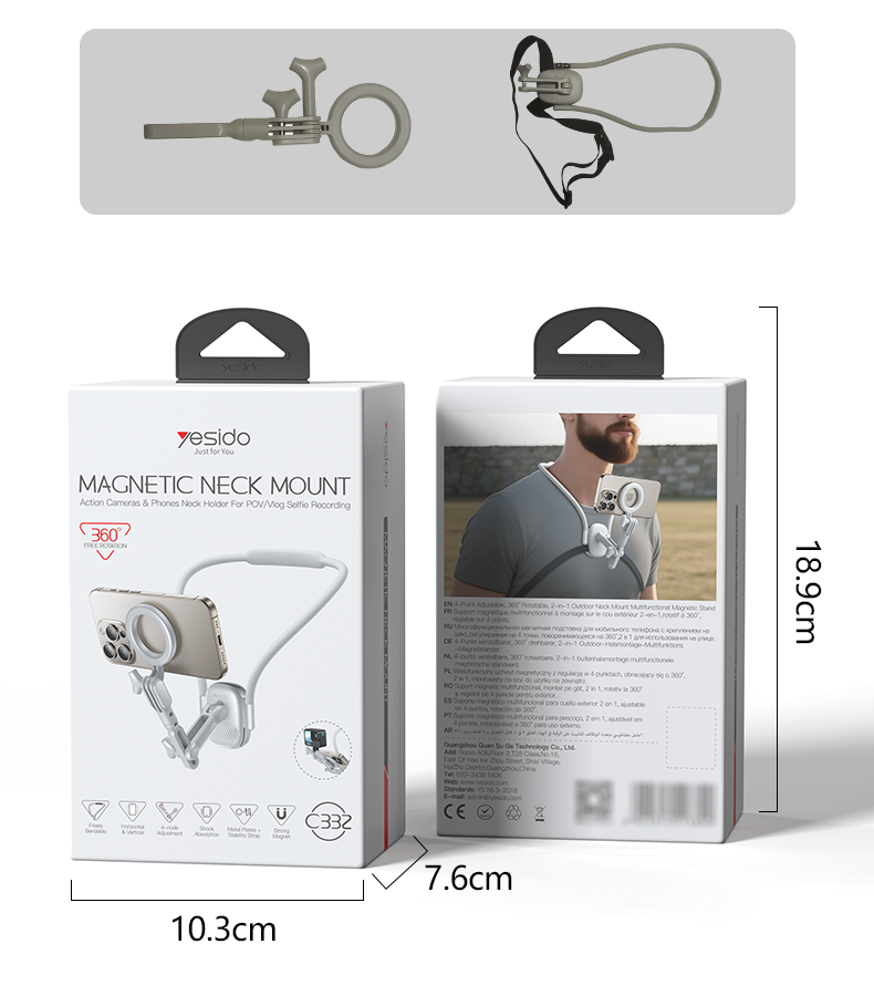 Yesido C332 Magnetic Neck Hanger Holder - Professional POV Shooting