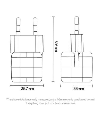 شاحن Yesido YC103 الذكي بقوة 35 واط - منفذ واحد Type-C PD شحن سريع فائق