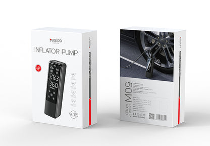 Yesido VC05 Portable Multifunction Car Air Pump – 20 Cylinder Fast Inflator with LED Display