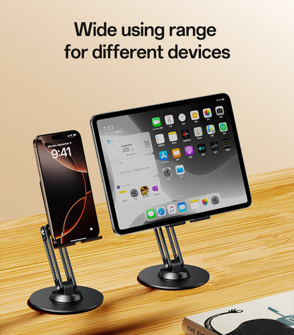 Yesido C300 360° Rotating Aluminum Desktop Stand - Foldable & Adjustable for Phones & Tablets