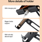 Yesido C300 360° Rotating Aluminum Desktop Stand - Foldable & Adjustable for Phones & Tablets