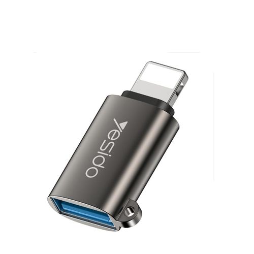 محول USB Lightning OTG Yesido GS14 لنقل البيانات بسرعة فائقة - أسود