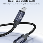 Yesido CA204P 60W PD Fast Charging & Data Cable – Durable 16-Braided Aluminum Alloy Design (1 Meter)