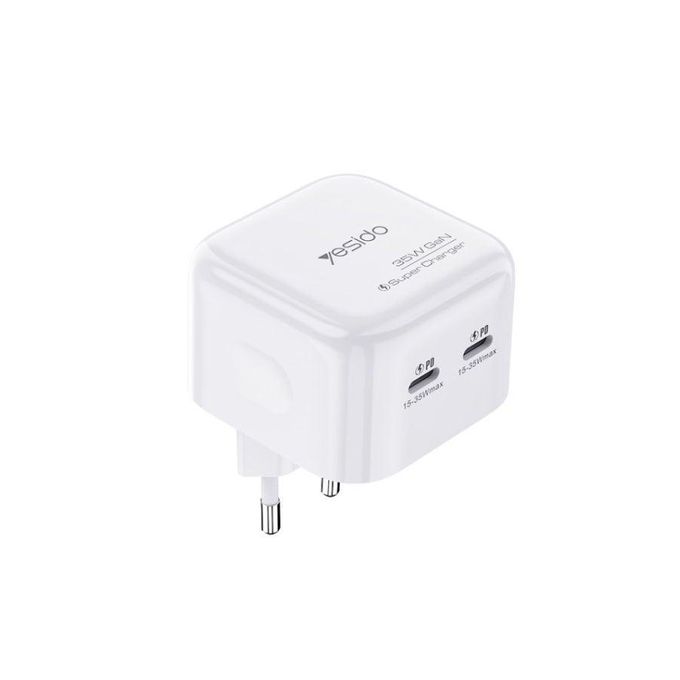 Yesido YC38 35W Super GaN Fast Wall Charger – Dual Type-C PD Ports with PPS Support