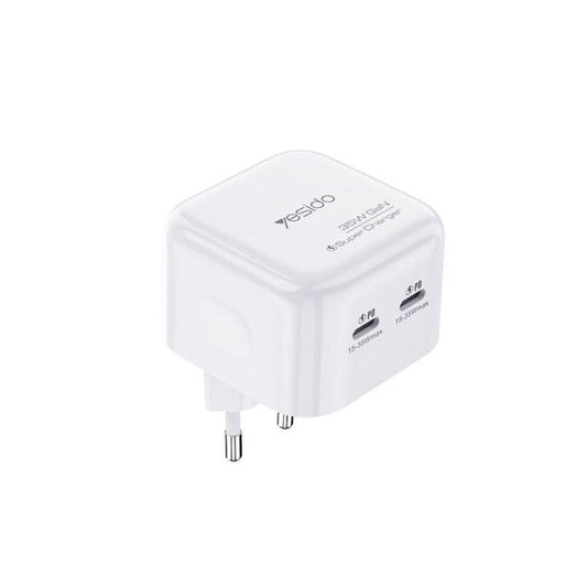 Yesido YC38 35W Super GaN Fast Wall Charger – Dual Type-C PD Ports with PPS Support