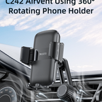 Yesido C242 Car Phone Holder - Adjustable Base & Metal Design with 360° Rotation