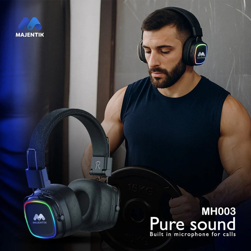 Majentik MH003 Wireless Headphones – HD Sound Over-Ear Headset with 18-Hour Battery