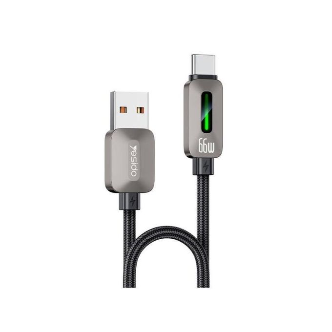 كابل يسيدو Yesido CA137C بطول 1.2 متر (USB-A إلى Type-C) بقوة 66 واط - شحن فائق السرعة وتصميم مضفر مصفح