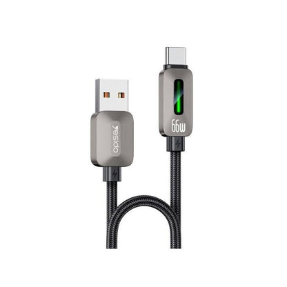 كابل يسيدو Yesido CA137C بطول 1.2 متر (USB-A إلى Type-C) بقوة 66 واط - شحن فائق السرعة وتصميم مضفر مصفح