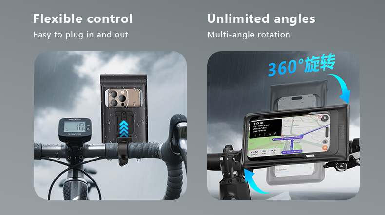 Yesido C333 Bike & Motorcycle Phone Holder - Waterproof & 360° Rotation