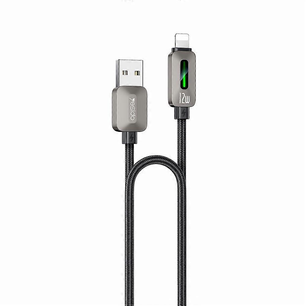 كابل يسيدو Yesido CA137L بطول 1.2 متر (USB-A إلى Lightning) بقوة 12 واط - تصميم مضفر متين ومقاوم لدرجات الحرارة العالية