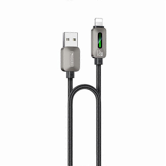 Yesido CA137L 12W USB-A to Lightning Heavy-Duty Cable – 1.2m Braided Nylon & Heat-Resistant Zinc Alloy (2.4A)