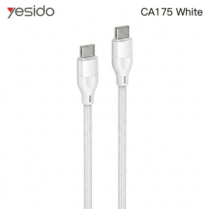 كابل يسيدو Yesido CA175 (Type-C إلى Type-C) بقوة 60 واط وطول 1 متر - أداء مستقر