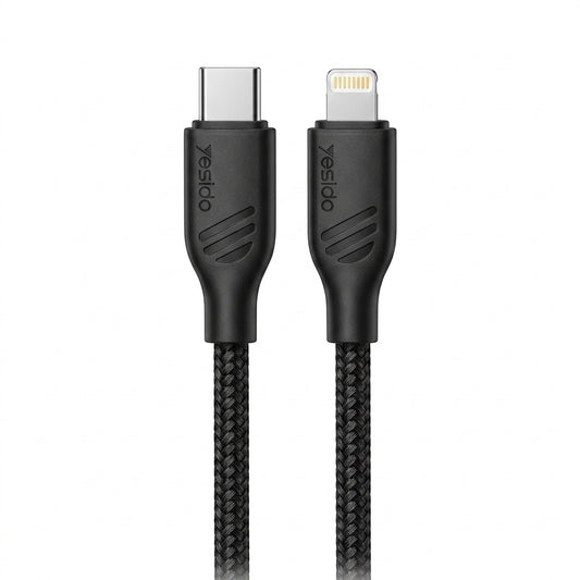 Yesido CA176 27W 3A USB-C to Lightning Charging & Data Cable – 1m Durable PVC Design