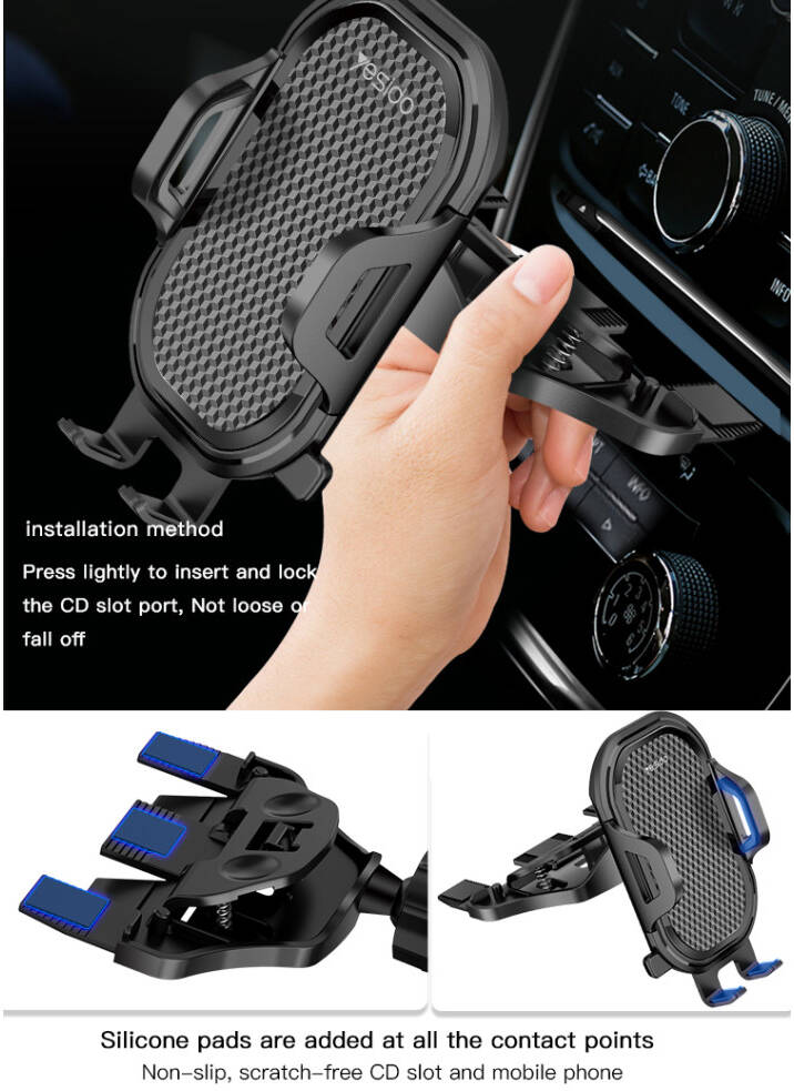 Yesido C84 Universal 2-in-1 Car Phone Holder for CD Slot and Air Vent