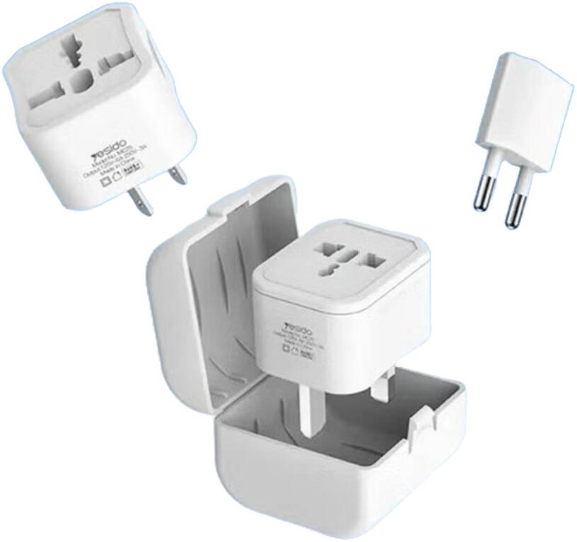 Yesido MC25 Universal Travel Adapter Kit – All-in-One Converter for CN, US, EU, and UK Plugs