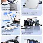 Yesido CA204P 60W PD Fast Charging & Data Cable – Durable 16-Braided Aluminum Alloy Design (1 Meter)