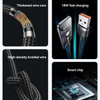Yesido CA134C 18W Extra-Long USB-A to USB-C Cable – 3m Braided Nylon & Aluminum Alloy Connectors (3A)