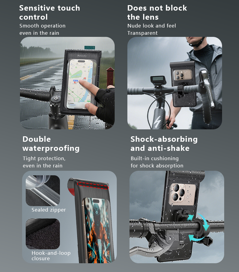 Yesido C333 Bike & Motorcycle Phone Holder - Waterproof & 360° Rotation