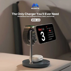 Majentik MW-23 25W 3-in-1 Wireless Charger Station – Fast Charging Dock for Smartphone, Watch & Earbuds (Black)