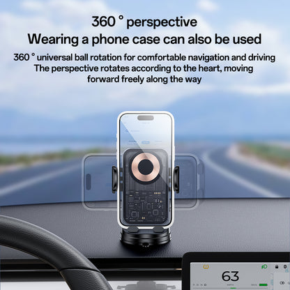 Yesido C307 15W Car Wireless Charger - Transparent Design & Smart Electric Lock